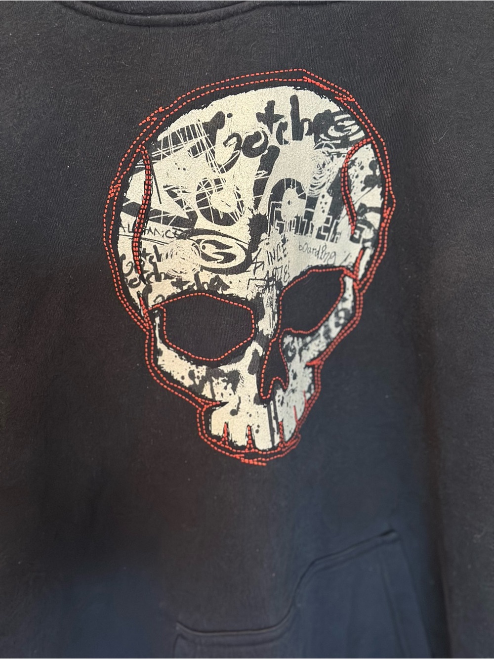 Men's Black Skull Graphic Crewneck Sweatshirt - Streetstyle Pullover